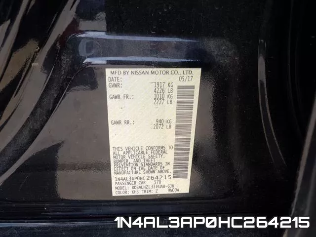 1N4AL3AP0HC264215 фото 2