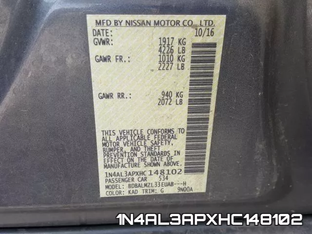 1N4AL3APXHC148102 фото 2