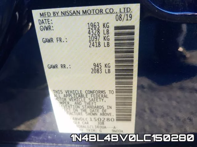 1N4BL4BV0LC150280 фото 2