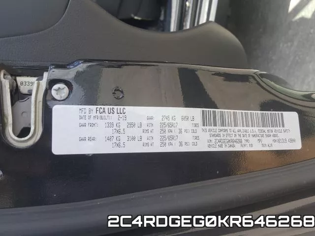 2C4RDGEG0KR646268 фото 2