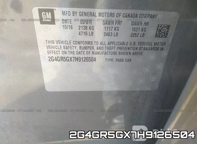 2G4GR5GX7H9126504 фото 10