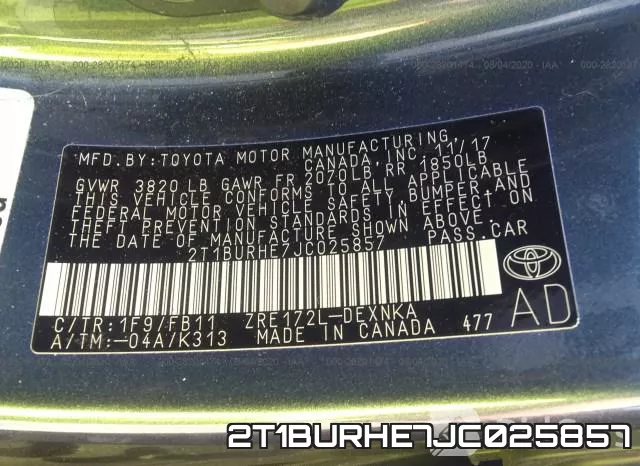 2T1BURHE7JC025857 фото 10