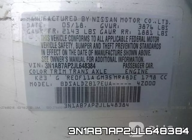 3N1AB7AP2JL648384 фото 10