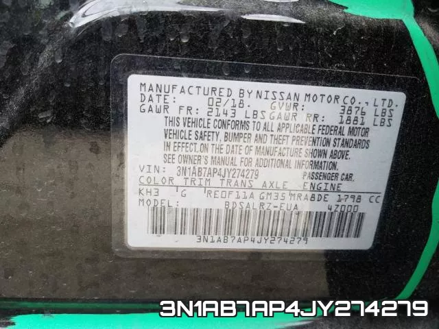 3N1AB7AP4JY274279 фото 2
