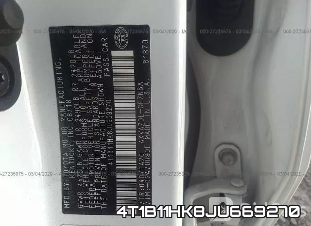 4T1B11HK8JU669270 фото 10