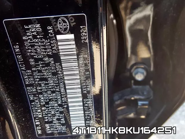4T1B11HK8KU164251 фото 2