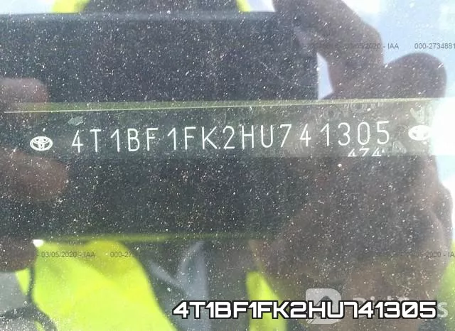 4T1BF1FK2HU741305 фото 10