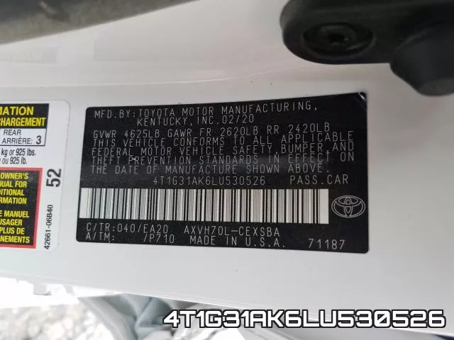 4T1G31AK6LU530526 фото 2