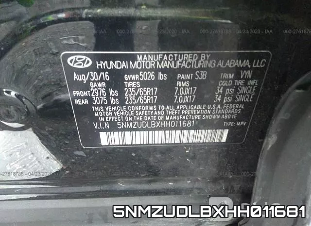 5NMZUDLBXHH011681 фото 10