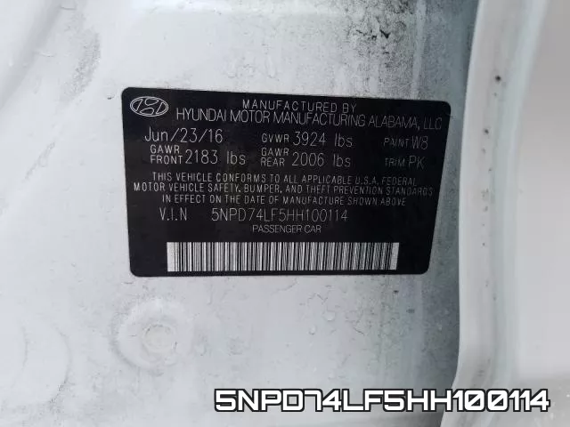 5NPD74LF5HH100114 фото 2