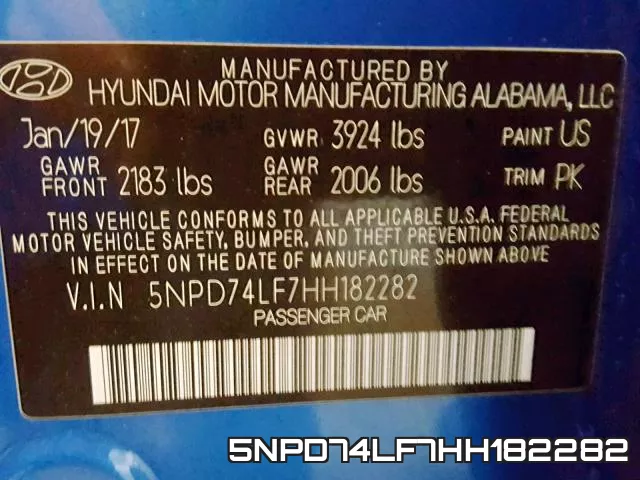 5NPD74LF7HH182282 фото 2
