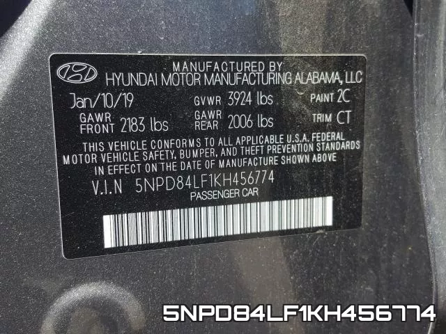 5NPD84LF1KH456774 фото 2