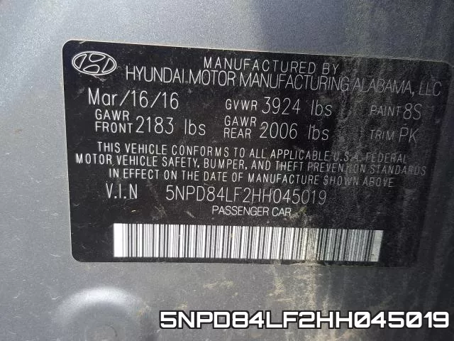 5NPD84LF2HH045019 фото 2