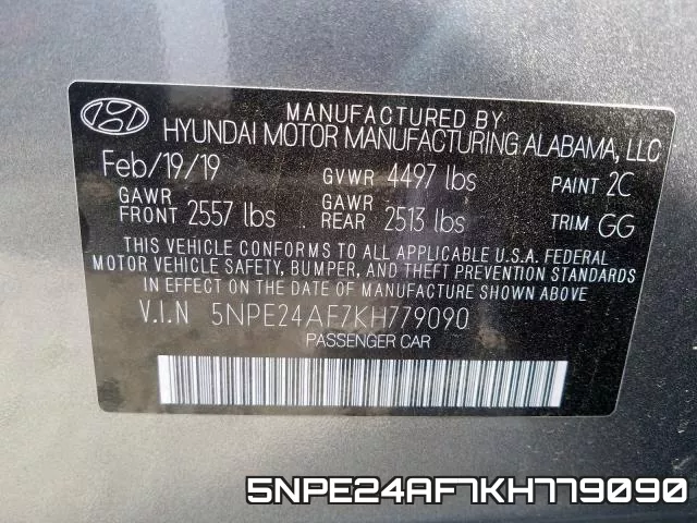5NPE24AF7KH779090 фото 2