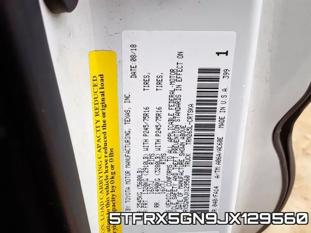 5TFRX5GN9JX129560 фото 2
