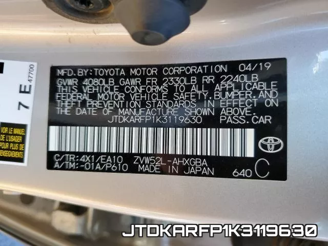 JTDKARFP1K3119630 фото 2