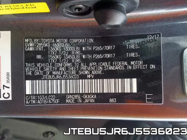JTEBU5JR6J5536023 фото 2