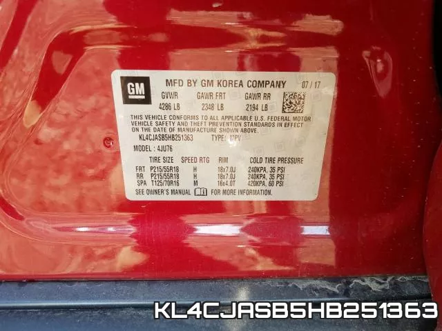 KL4CJASB5HB251363 фото 2