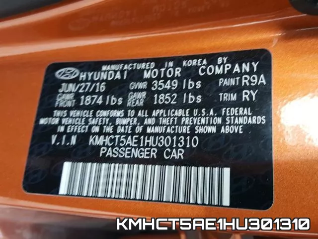 KMHCT5AE1HU301310 фото 2