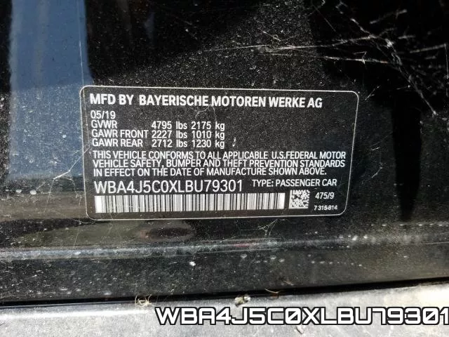 WBA4J5C0XLBU79301 фото 2