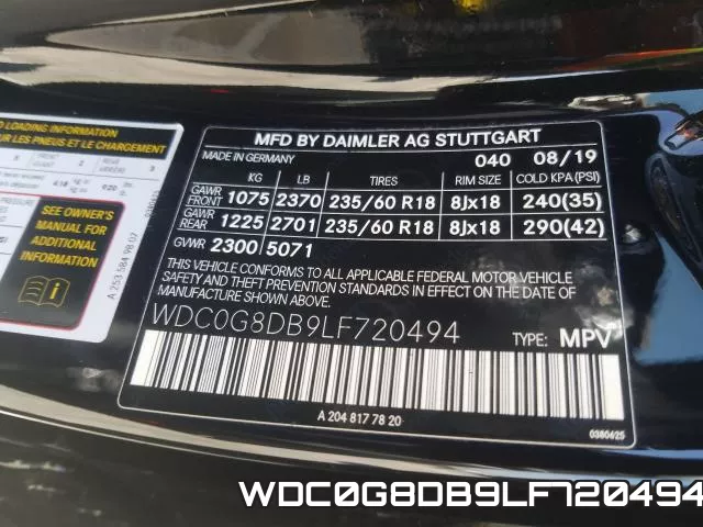 WDC0G8DB9LF720494 фото 2