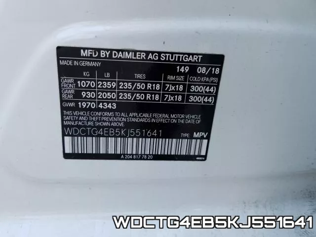 WDCTG4EB5KJ551641 фото 2