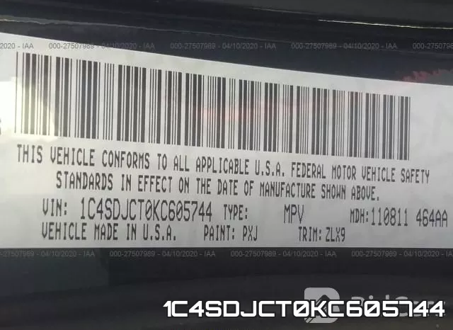1C4SDJCT0KC605744 фото 10