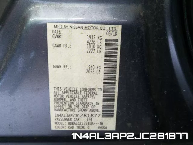 1N4AL3AP2JC281877 фото 2