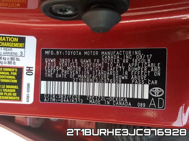 2T1BURHE3JC976928 фото 2