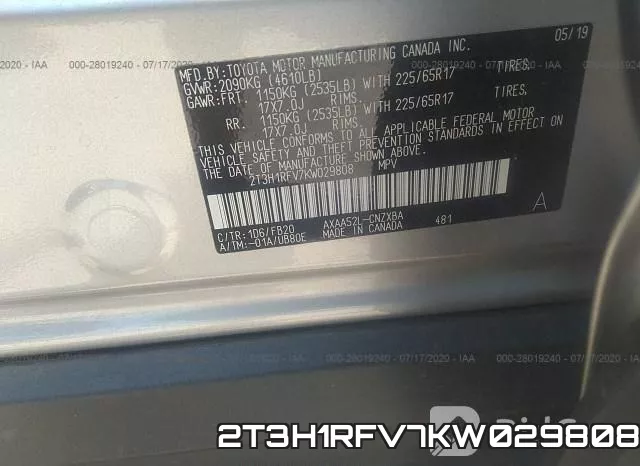 2T3H1RFV7KW029808 фото 10