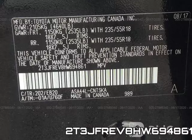 2T3JFREV8HW694861 фото 10