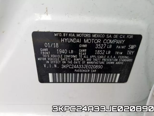 3KPC24A33JE020890 фото 2