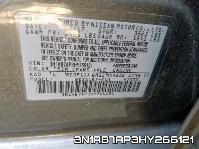 3N1AB7AP3HY266121 фото 2