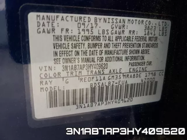 3N1AB7AP3HY409620 фото 2