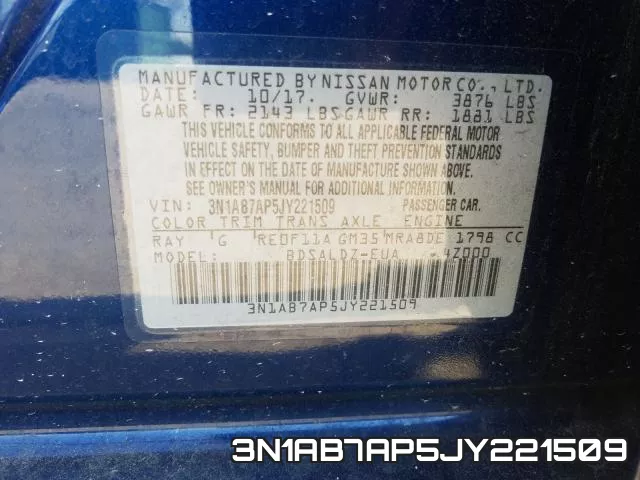 3N1AB7AP5JY221509 фото 2