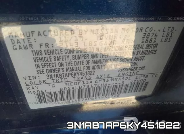3N1AB7AP6KY451822 фото 10