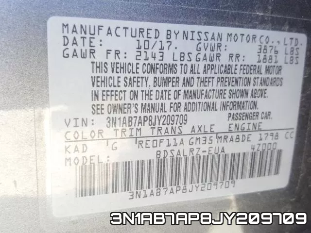 3N1AB7AP8JY209709 фото 2