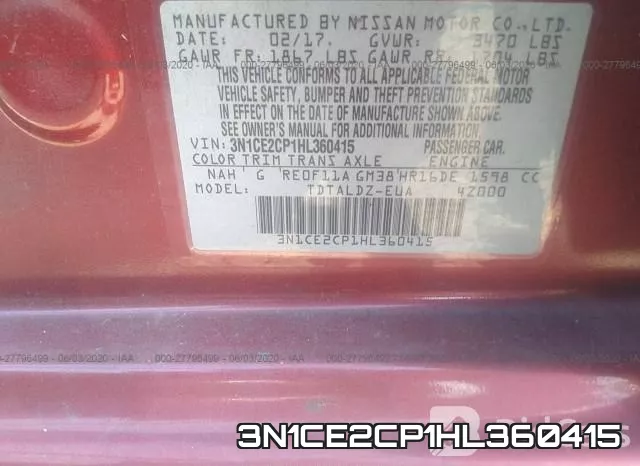 3N1CE2CP1HL360415 фото 10