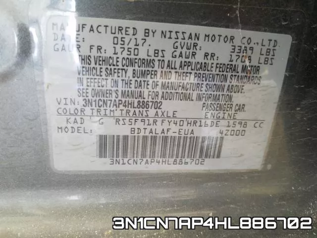 3N1CN7AP4HL886702 фото 2