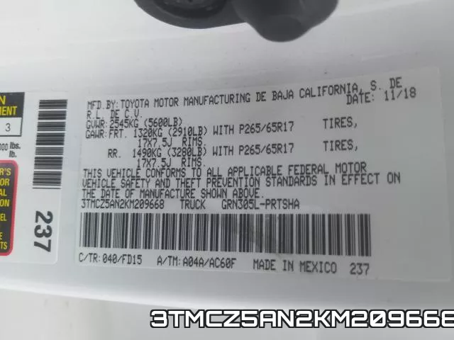 3TMCZ5AN2KM209668 фото 2
