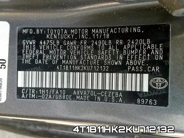 4T1B11HK2KU712132 фото 2