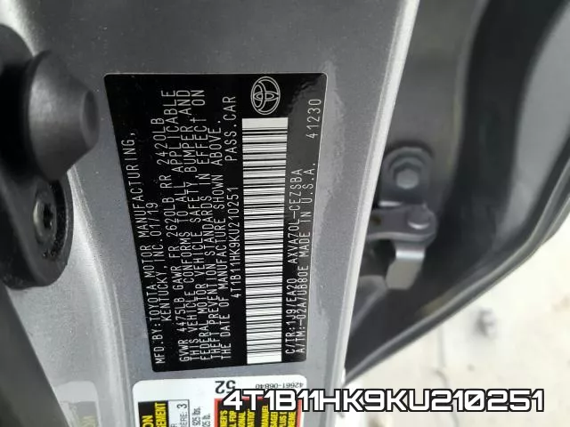 4T1B11HK9KU210251 фото 2