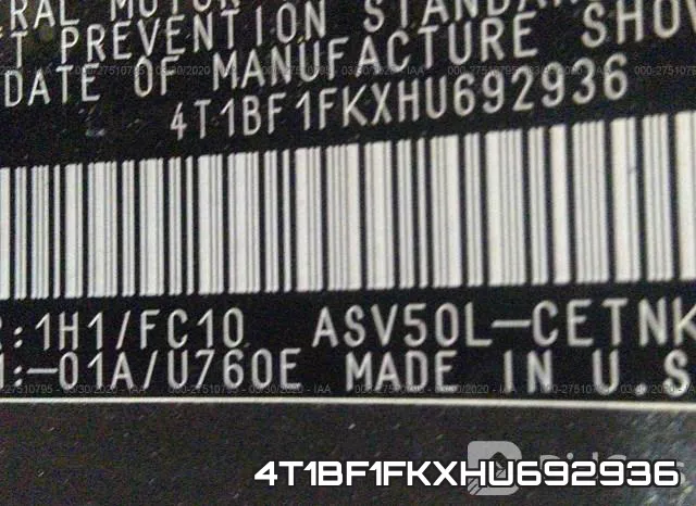 4T1BF1FKXHU692936 фото 8