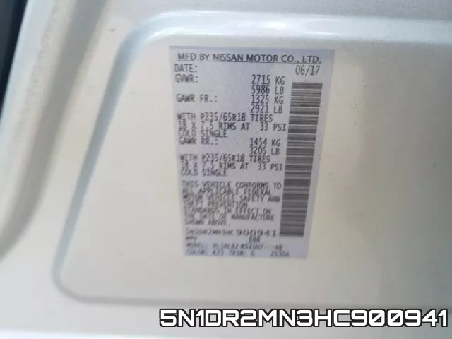 5N1DR2MN3HC900941 фото 2