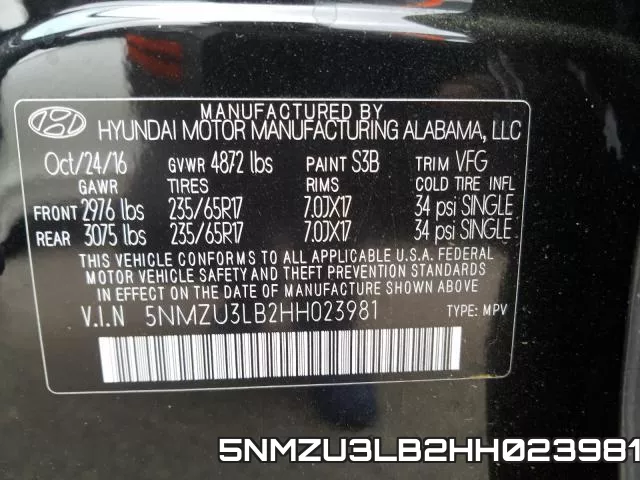 5NMZU3LB2HH023981 фото 2