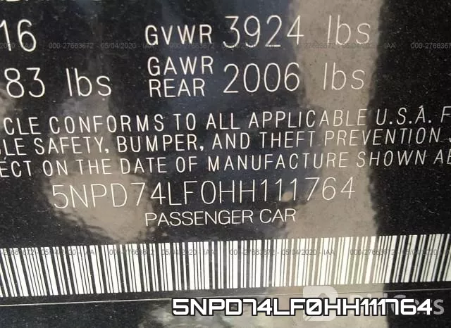 5NPD74LF0HH111764 фото 10