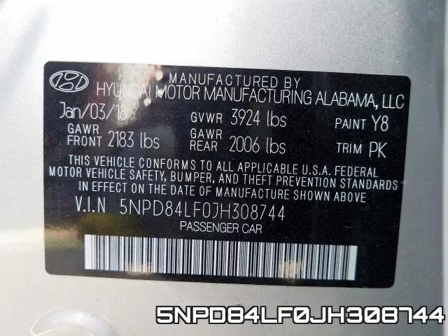 5NPD84LF0JH308744 фото 2