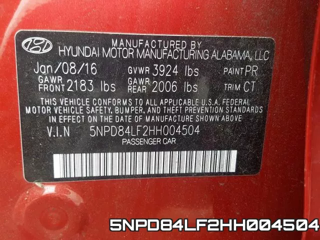 5NPD84LF2HH004504 фото 2
