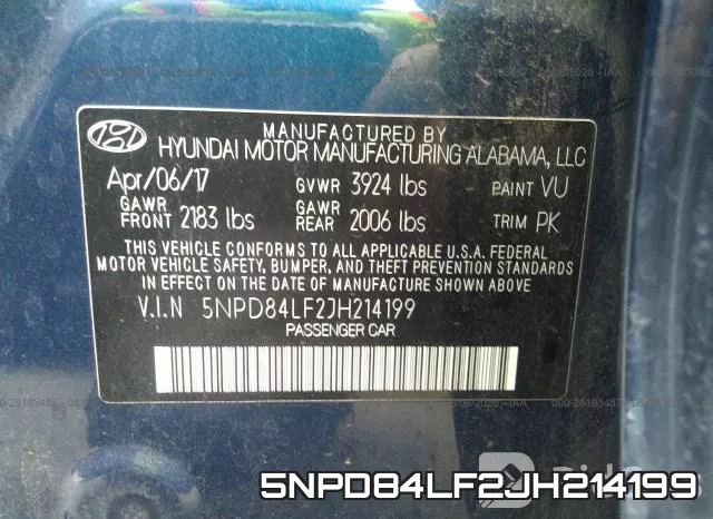 5NPD84LF2JH214199 фото 10
