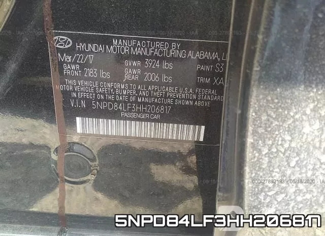 5NPD84LF3HH206817 фото 10